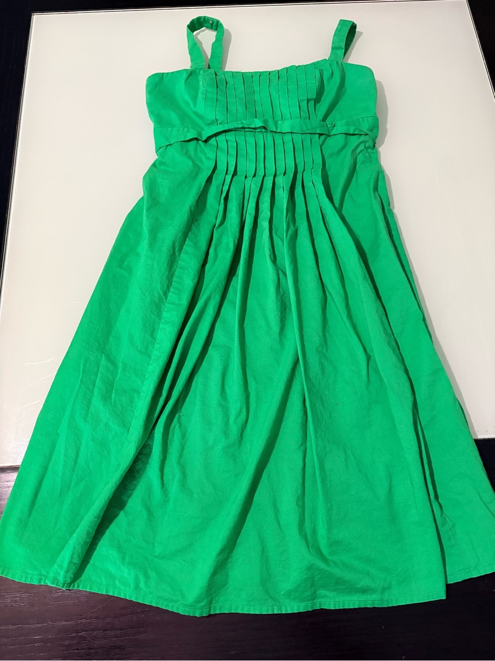 Girls Green Pleated Sundress